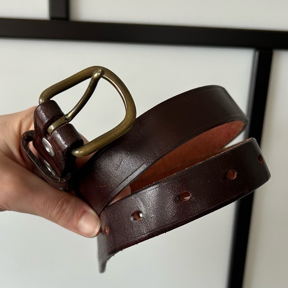 Vintage Brown Leather Belt